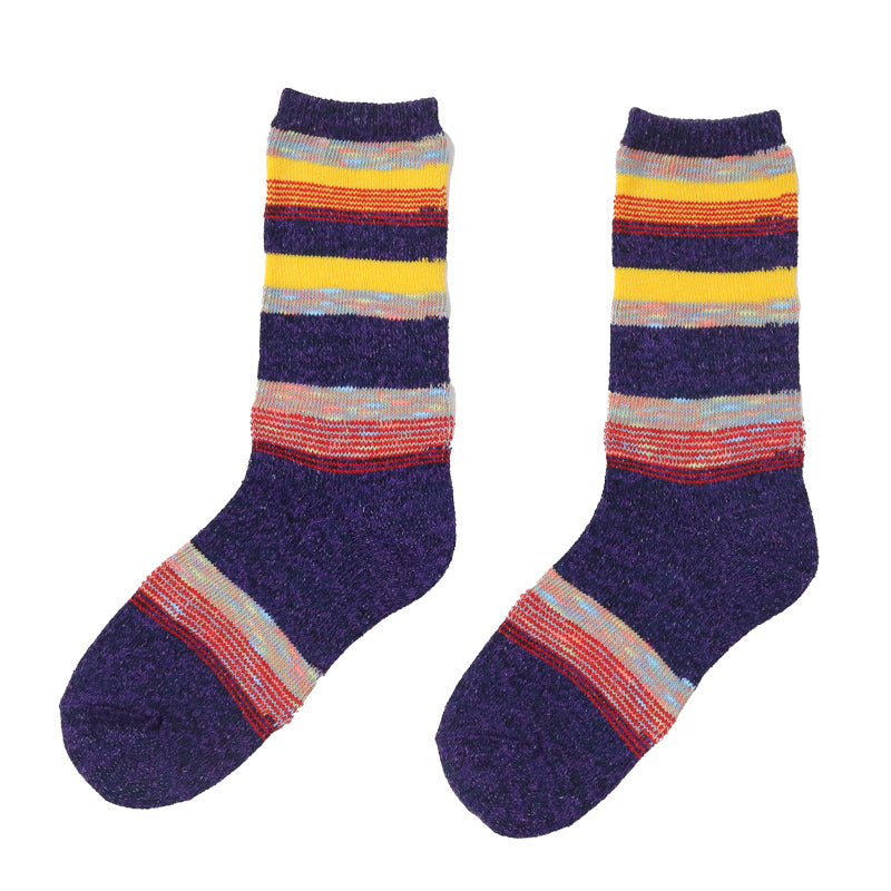 レディース ソックス 靴下 くつ下 女性用 日本製 カラフル ミックスカラー MIXカラー かわいい おしゃれ 普段使い 秋冬ソックス 22-25cm カジュアル SUZANHENGRI 22-25cm アウトレット 青 ブルー 緑 グリーン ピンク グレー 黒 ブラック 紫 パープル (在庫限り)