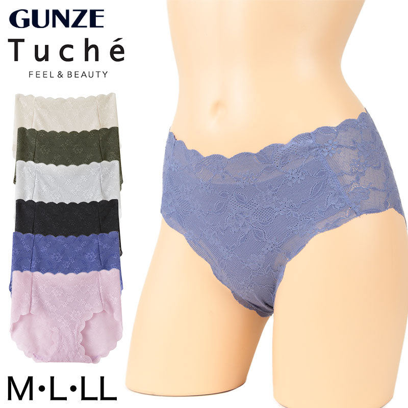 グンゼ Tuche LacyAir ハーフショーツ M~LL (レディース インナー 下着 ショーツ 総レース ひびきにくい GUNZE) (在庫限り)