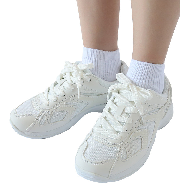 通学履き 外履き グランドシューズ スクールシューズ スニーカー 子供靴 通学 紐靴 22cm~30cm ラッキーベル ベルフィールド60 白スニーカー 学校 小学校 中学校 高校 靴 白 白靴 シンプル (送料無料)