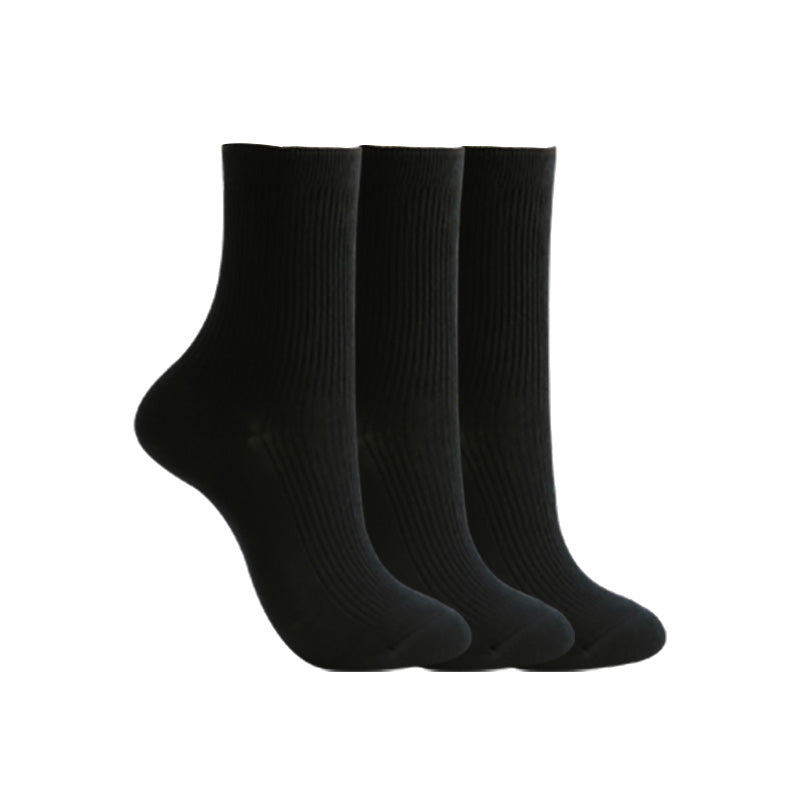 アツギ WORK-Fit 婦人ロークルー丈ソックス 3足組 22-24cm・24-26cm (レディース 婦人 女性 ワークフィット リブソックス ソックス 靴下 くつ下 くつした シンプル 無地)