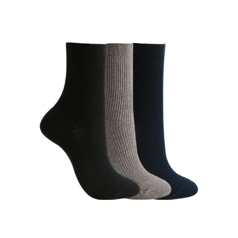 アツギ WORK-Fit 婦人ロークルー丈ソックス 3足組 22-24cm・24-26cm (レディース 婦人 女性 ワークフィット リブソックス ソックス 靴下 くつ下 くつした シンプル 無地)
