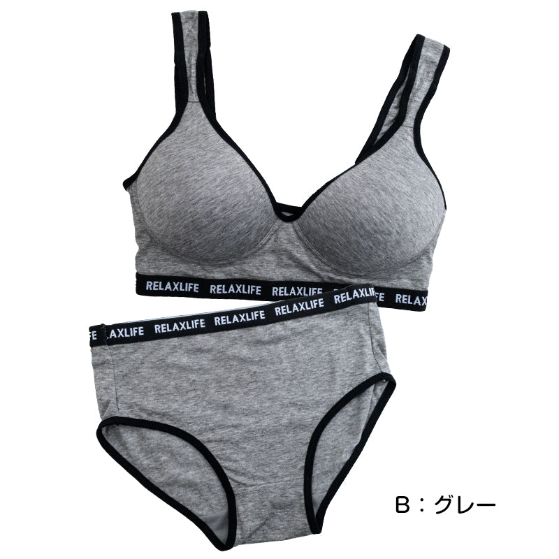 スポーツブラ ショーツ ブラジャー セット M~LL レディース 下着 上下セット 女性 ノンワイヤーブラ モールドカップ インナー