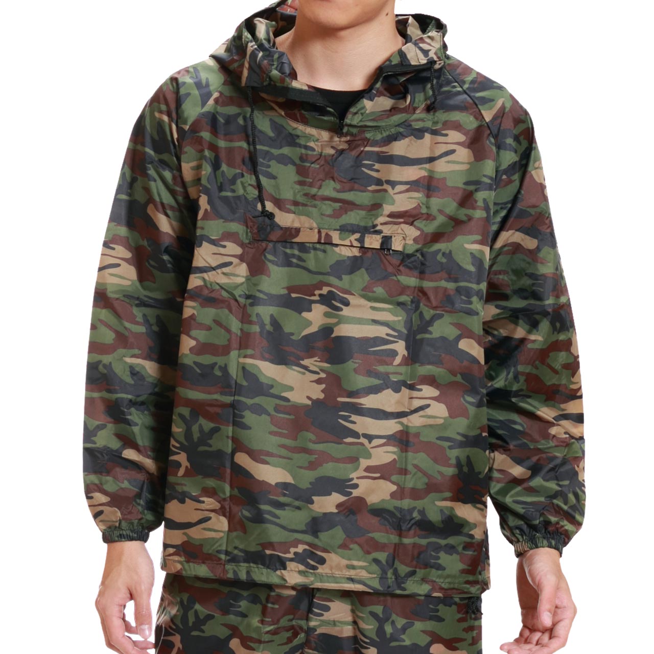 カジメイク 撥水加工 男女兼用 迷彩ヤッケ M~LL (雨具 カッパ 撥水) (ワーキング) (取寄せ)