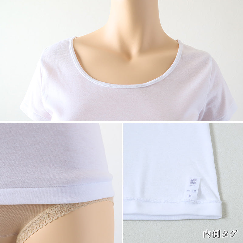 グンゼ インナー 半袖 レディース 綿100% 2分袖 シャツ M~LL 下着 肌着 綿 コットン 春 夏 白 グレー 黒 ベージュ 無地 ボーダー トップス M L LL
