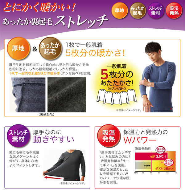 グンゼ ホットマジック メンズ 腹巻 裏起毛 厚手 M~LL ( HOTMAGIC 腹巻き ハラマキ はらまき あったかグッズ インナー 暖かい 寒さ対策 冷え対策 冷え性)