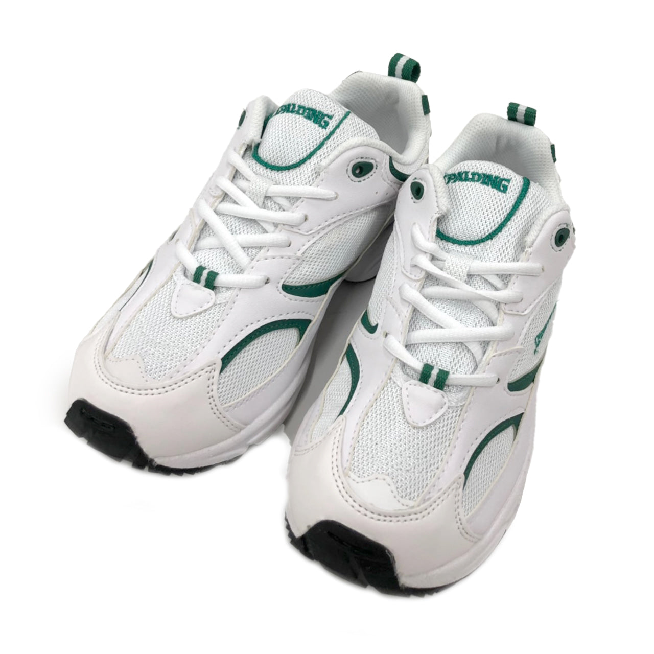 外履き スクールシューズ スポルディング スニーカー 学生靴 男女兼用 22cm~30cm (3E 男女兼用スニーカー ユニセックス 運動靴 スポーツ 足幅広め 学校 中学校 ジュニア 子供 ランニングスニーカー ホワイト 26cm 27cm 28cm 29cm) (取寄せ)