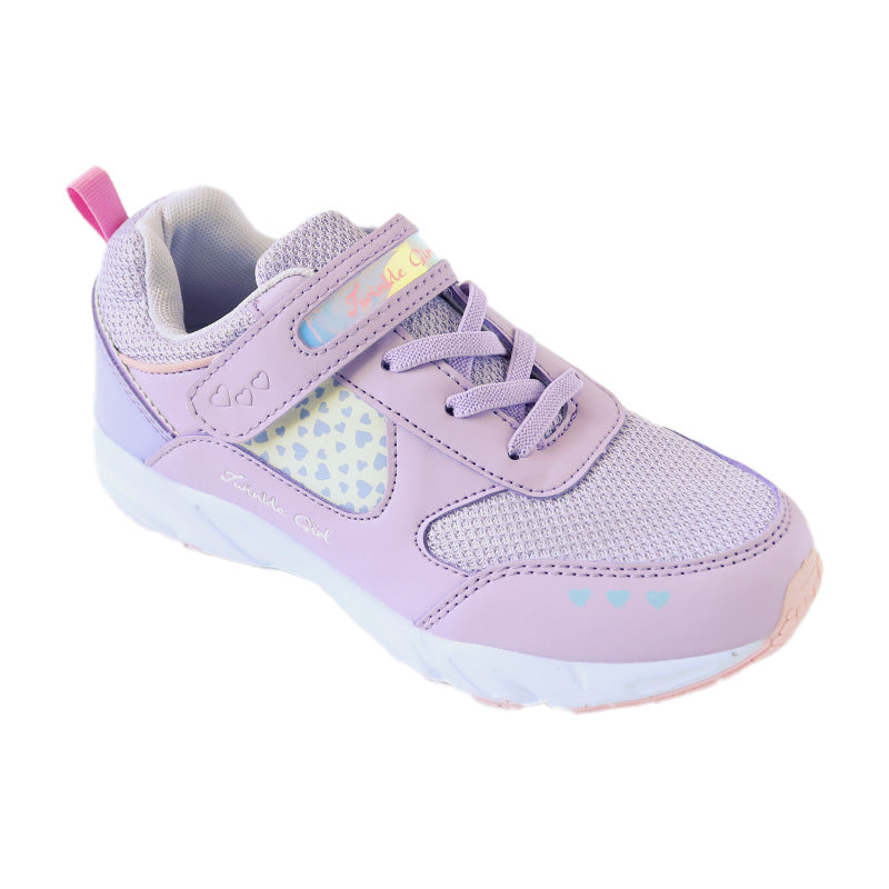 キッズ スニーカー 防水 女の子 子供 靴 シューズ ジュニア 女児 防水スニーカー マジックテープ 19cm~24cm 学校 小学生 中学生 女子 紫 黒 20cm 21cm 22cm 23cm (送料無料) (取寄せ)