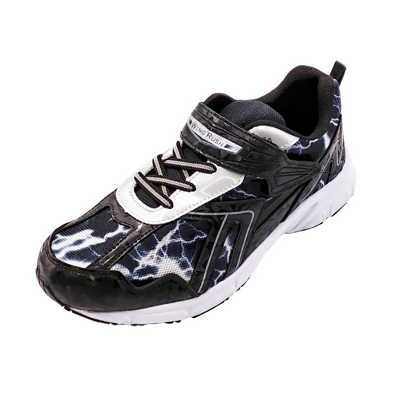 スニーカー キッズ 男の子 子供靴 男児 軽い 軽量スニーカー シューズ 19cm~24cm 黒 青 学校 小学生 中学生 運動靴 ジュニア 子供 20cm 21cm 21.5cm 22cm 22.5cm 23.5cm (送料無料) (取寄せ)