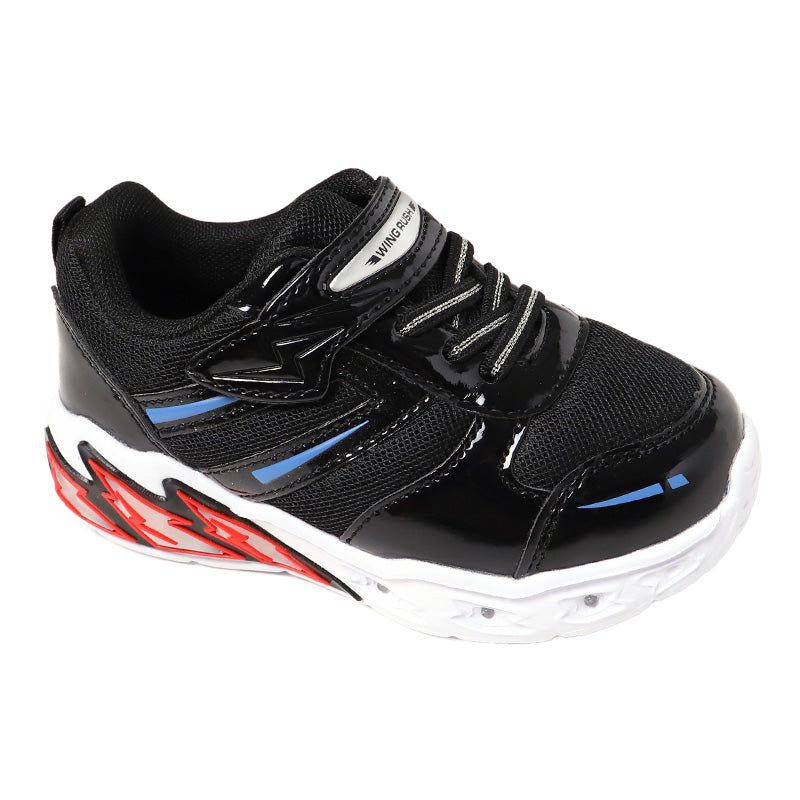 スニーカー キッズ 男の子 靴 子供 男児 子ども 光る 光るスニーカー 青 黒 16cm 17cm 18cm 19cm 通学 子供用 ジュニア 小学生 かっこいい (送料無料) (取寄せ)