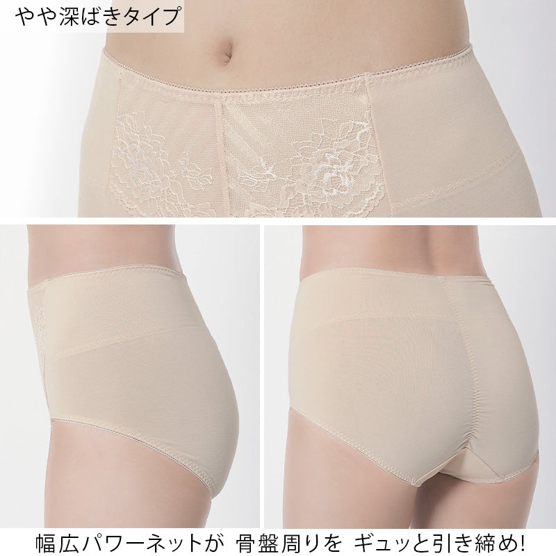 福助 満足 骨盤サポート ショーツ レディース M~LL 下着 ショーツガードル 引き締め パンツ 女性 婦人 インナー 綿混 ショーツ単品