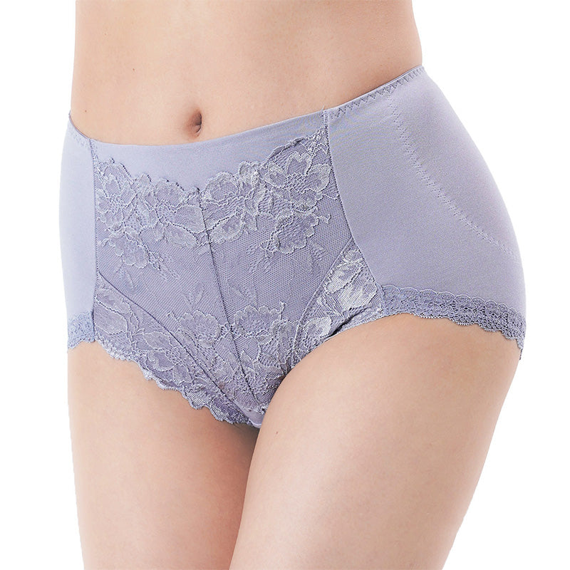 福助 満足 ガードルショーツ お腹 ヒップアップ やや深履き M L LL レディース 下着 補正 パンツ 深ばき 補整 インナー 引き締め レース 花柄 福助 フクスケ ふくすけ fukuske ショーツ単品 女性 婦人 肌着