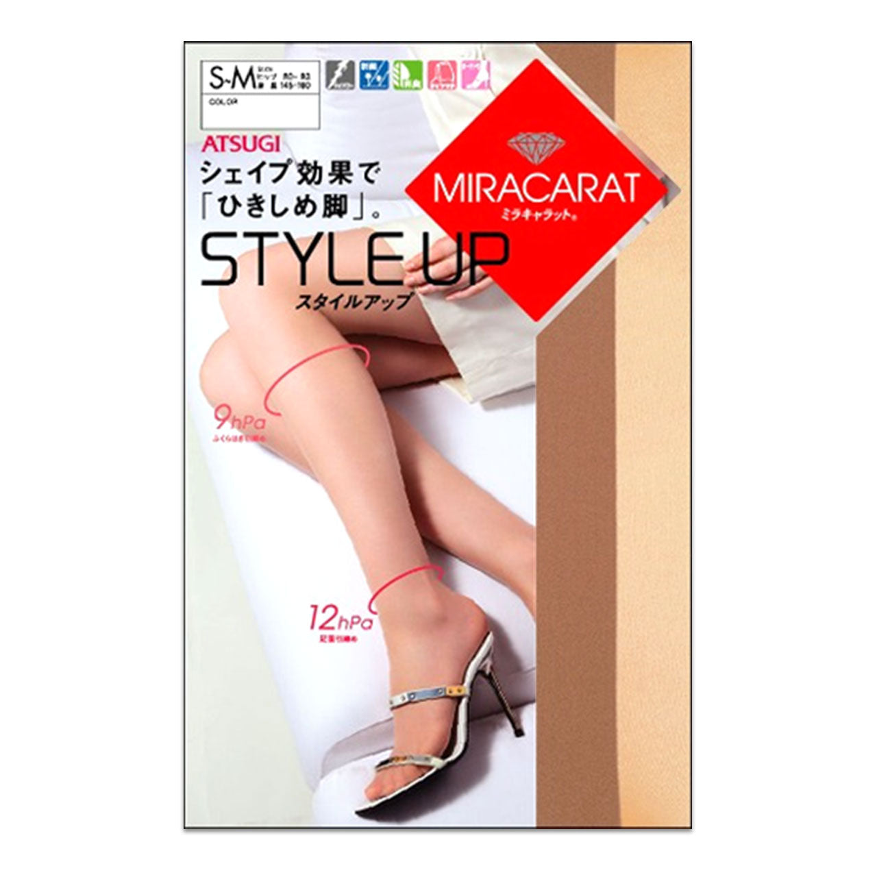 アツギ ストッキング ミラキャラット 着圧 S-M~L-LL (着圧ストッキング パンスト レディース インナー パンティストッキング 素脚 美脚) (在庫限り)