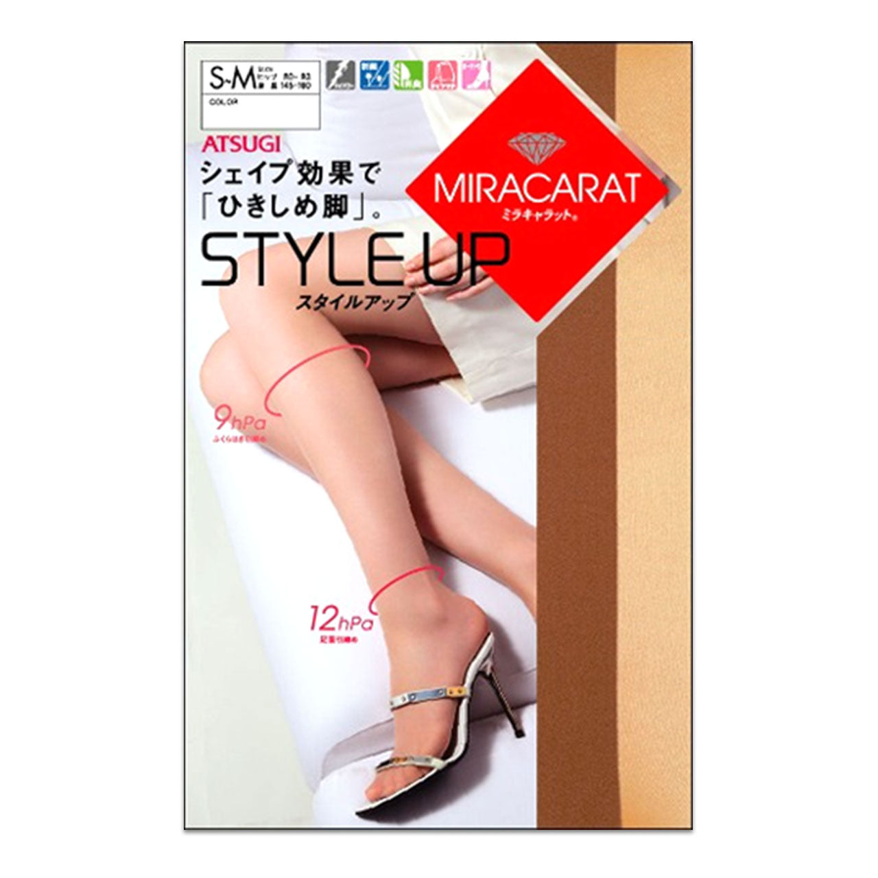 アツギ ストッキング ミラキャラット 着圧 S-M~L-LL (着圧ストッキング パンスト レディース インナー パンティストッキング 素脚 美脚) (在庫限り)