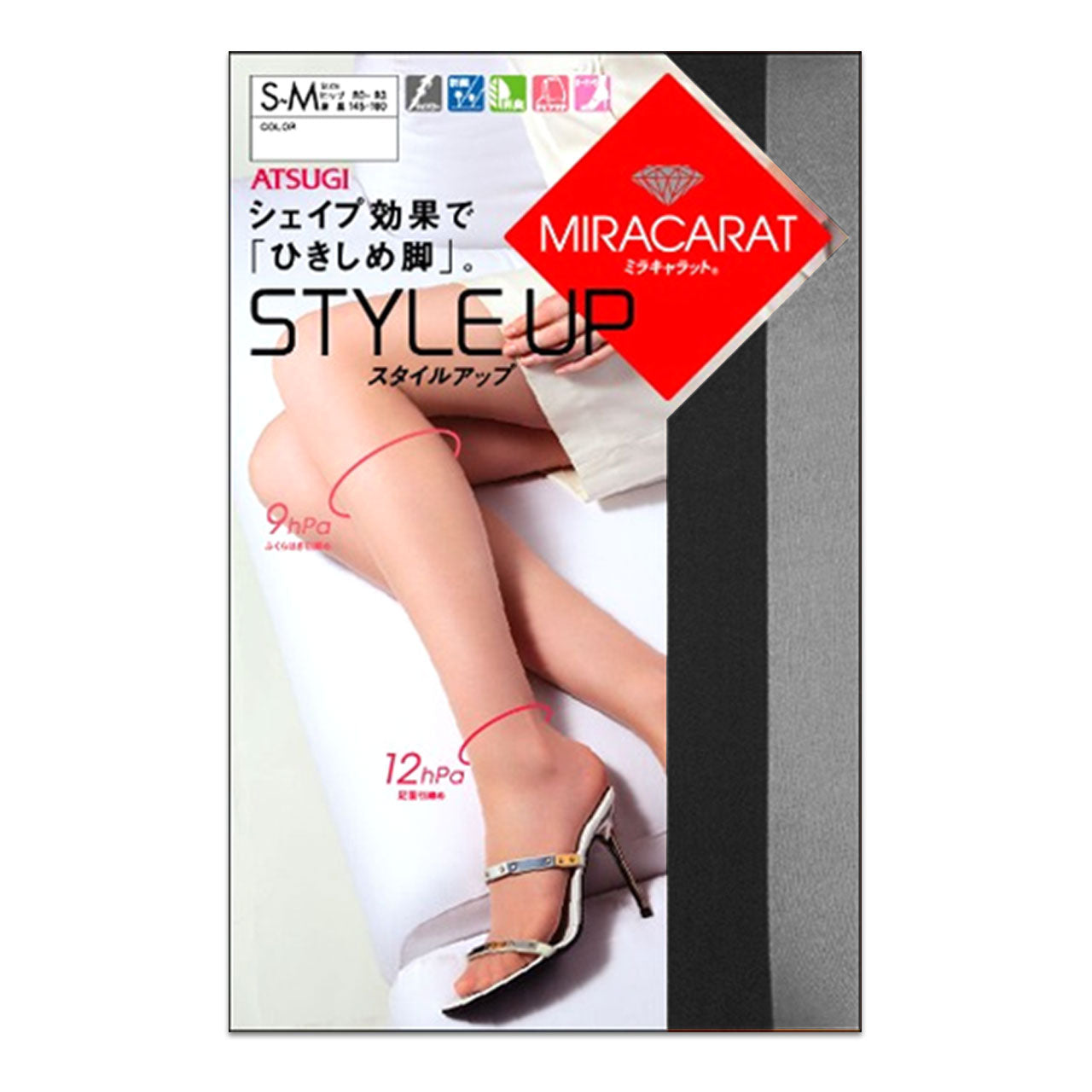 アツギ ストッキング ミラキャラット 着圧 S-M~L-LL (着圧ストッキング パンスト レディース インナー パンティストッキング 素脚 美脚) (在庫限り)