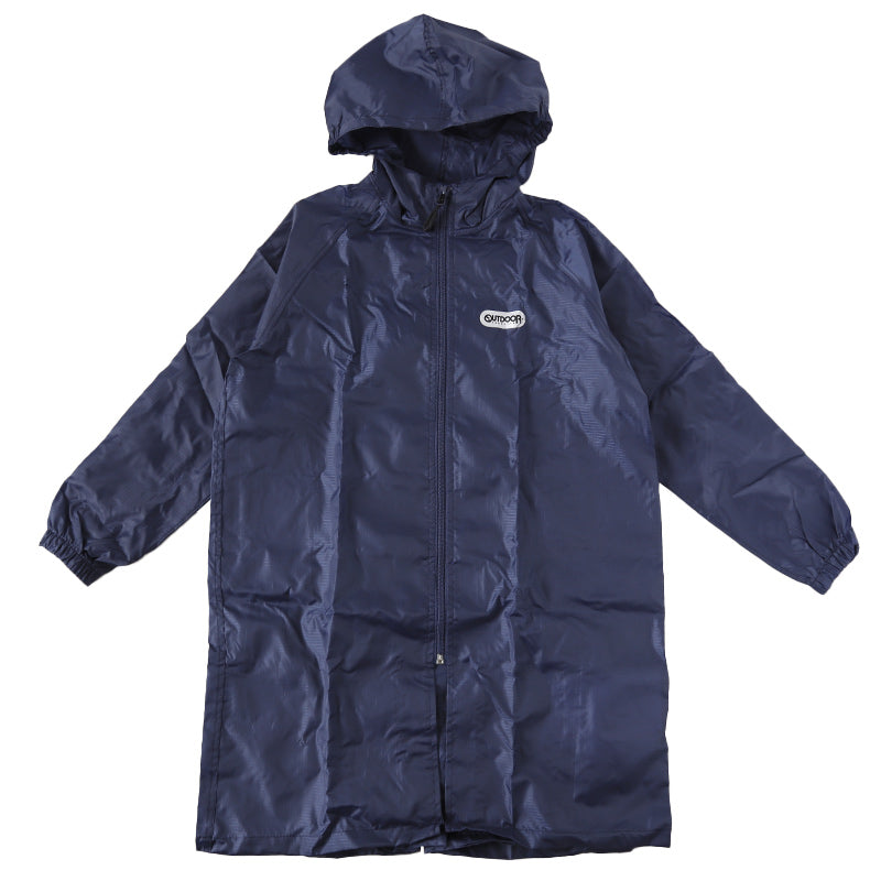 レインコート キッズ ランドセル対応 OUTDOOR パーカー 合羽 子供 女子 男子 かっこいい 130cm 140cm 150cm 雨具 男の子 女の子 レインウエア 通学 はっ水 シンプル カーキ 紺