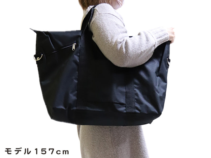 ボストンバッグ 旅行 大容量 黒 W44×H38×D16cm バック 黒 大きい 鞄 カバン トートバッグ 2WAY 肩掛け 修学旅行 部活 サブバッグ トラベルバッグ