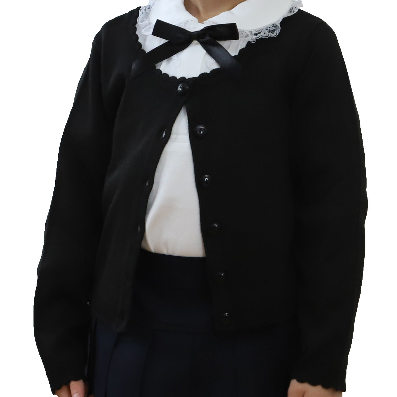 キッズ ニットカーディガン 薄手 フォーマル 女の子 100cm~130cm 入園 準備 入学 お受験 子供服 学校用 発表会 冠婚葬祭 女子 女児 スクール 100 110 120 130 (在庫限り)