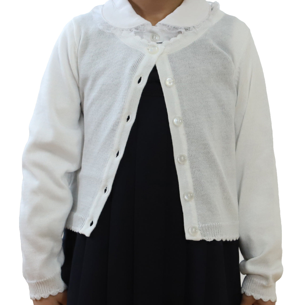 キッズ ニットカーディガン 薄手 フォーマル 女の子 100cm~130cm 入園 準備 入学 お受験 子供服 学校用 発表会 冠婚葬祭 女子 女児 スクール 100 110 120 130 (在庫限り)