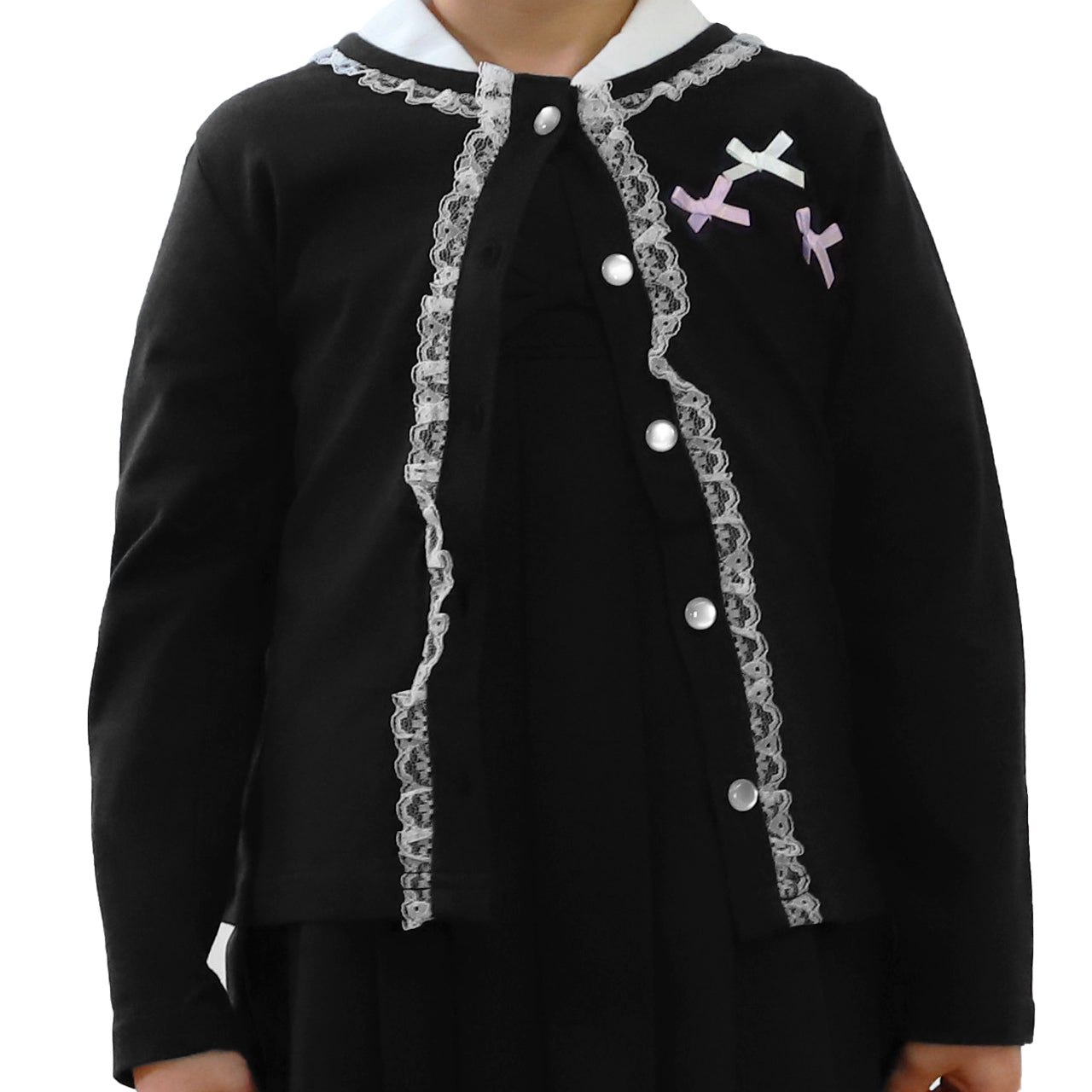 キッズ カーディガン リボンモチーフ フォーマル 女の子 100cm~130cm 入園 準備 入学 お受験 子供服 学校用 発表会 冠婚葬祭 女子 女児 スクール 100 110 120 130