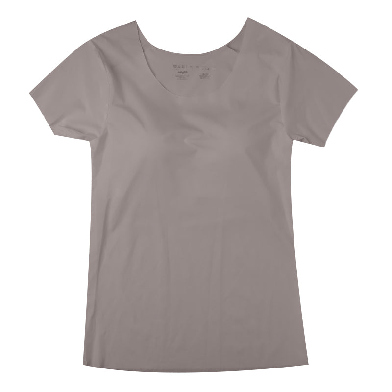 レディース 接触冷感 インナー フリーカット カップ付き フレンチ袖 ひびきにくい M L LL Tシャツ シャツ 下着 女性用 ストレッチ 無地 シームレス 薄手 涼しい 夏インナー さらさら フィット 重ね着 ベーシック デイリー ノンワイヤー カップ付き