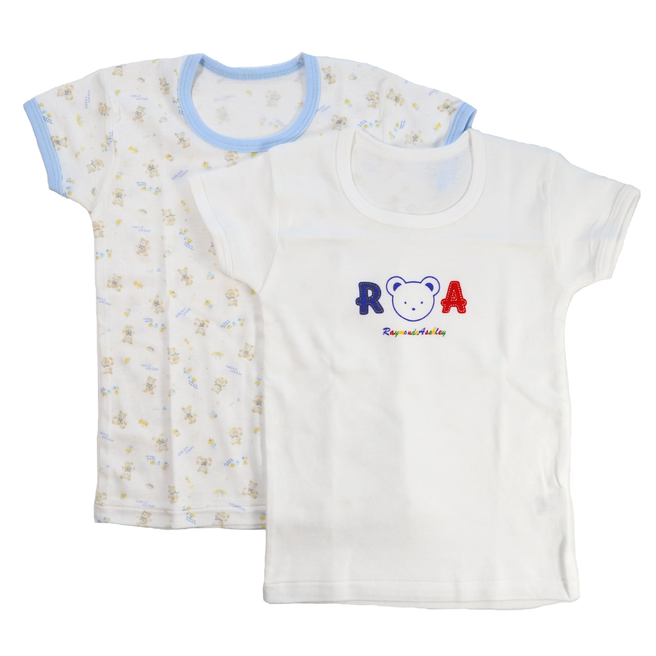 ベビー ベビー服 半袖シャツ 2枚組 綿100% 日本製 男の子 女の子 80cm~95cm (肌着 コットン 出産準備 出産祝い 可愛い ベビー用品 下着 ギフト プレゼント 80 90 95 幼児)