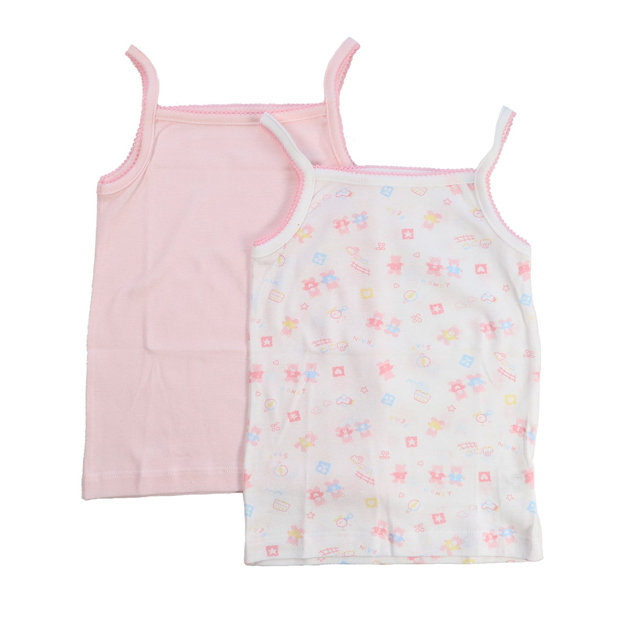 ベビー ベビー服 キャミソール 2枚組 綿100% 日本製 女の子 80cm~95cm (肌着 ノースリーブ スリーブレス コットン 出産準備 出産祝い 可愛い ベビー用品 下着 ギフト プレゼント 80 90 95 幼児) (在庫限り)