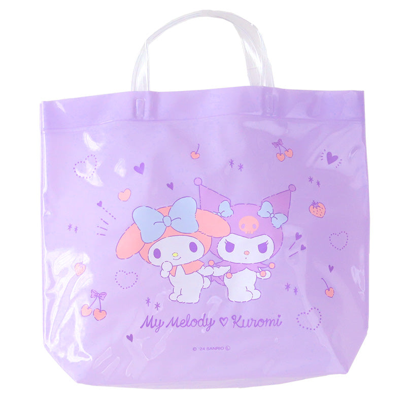 プールバッグ 手提げバッグ キティ マイメロ クロミ シナモン 約36×29×10cm ビーチバッグ ビニールバッグ スイムバッグ ショルダー 子供 水泳 水着入れ スポーツ サブバッグ (在庫限り)