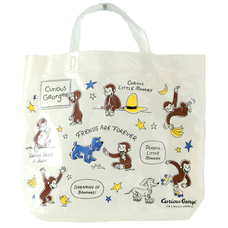 おさるのジョージ プールバッグ 手提げバッグ ジョージ 約36×29×10cm ビーチバッグ ビニールバッグ スイムバッグ ショルダー 子供 水泳 水着入れ スポーツ サブバッグ