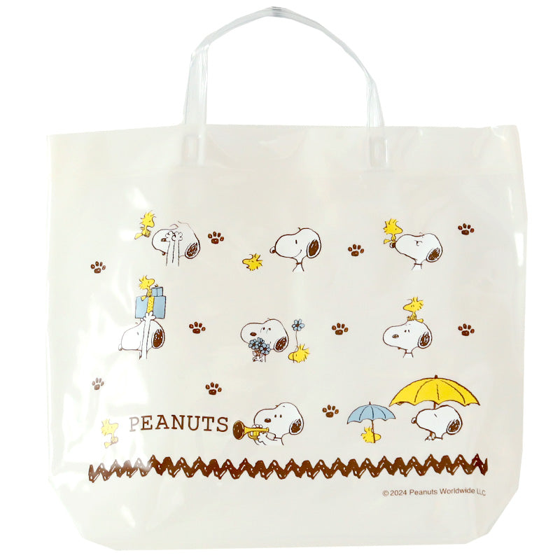PEANUTS プールバッグ 手提げバッグ スヌーピー ウッドストック 約36×29×10cm ビーチバッグ ビニールバッグ スイムバッグ ショルダー 子供 水泳 水着入れ スポーツ サブバッグ (在庫限り)