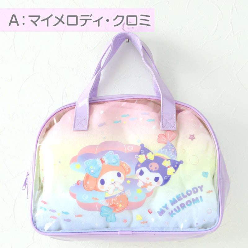 プールバッグ 手提げバッグ マイメロ クロミ シナモン 約32×23×10cm スイムバッグ ボストンバッグ 子供 キッズ 水泳 水着入れ スポーツ サブバッグ ボストン 女の子 (在庫限り)