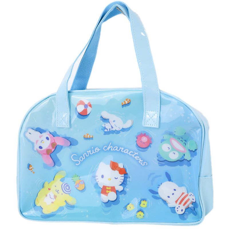サンリオ プールバッグ ボストンバッグ キッズ 女の子 塩化ビニル 水泳バッグ スイムバッグ プールバック ビーチバッグ 通園 通学 約32×23×10cm 幼稚園 保育園 小学生 ハローキティ クロミ