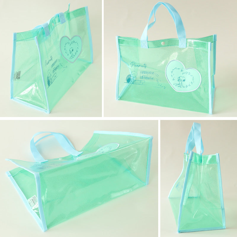クリアバッグ トート おしゃれ プールバッグ 手提げバッグ スヌーピー 約36×25×14.5cm 大人 女の子 小学生 中学生 高校生 プールバッグ ビーチバッグ ビニールバッグ スイムバッグ 子供 水泳 水着入れ (在庫限り)
