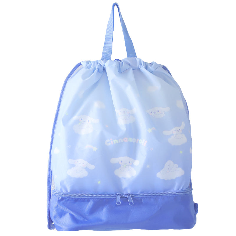 クロミ シナモン サンリオ 2層ナップサック スイムバッグ 約28×40×17.5cm 子供 スクール 学校 水泳バッグ サブバック プールバッグ 小学校 女子 シンプル (在庫限り)