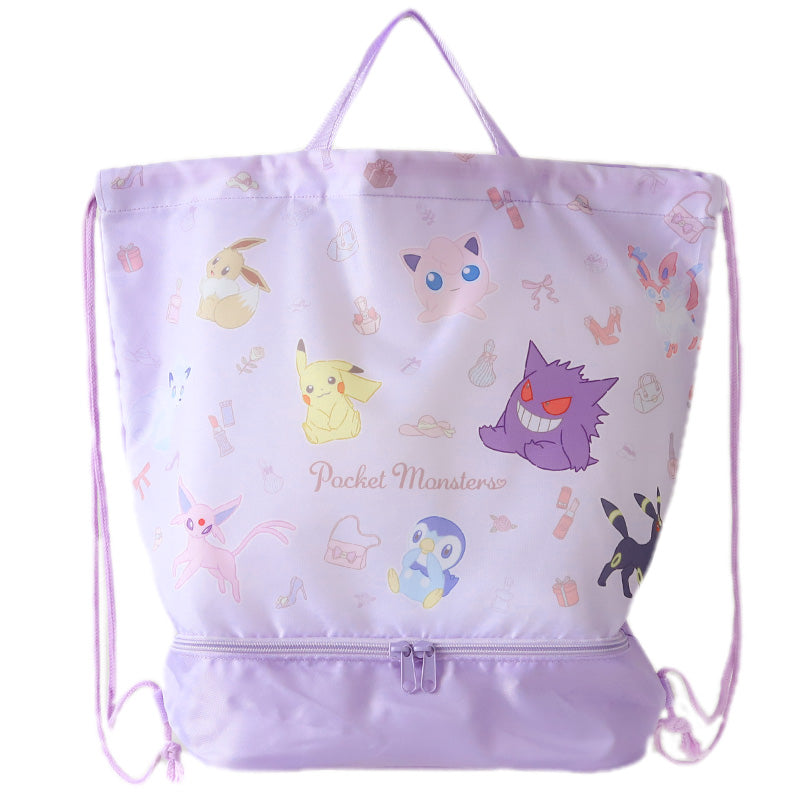 マルヨシ ポケットモンスター ナップサック ポケモン 2層 キッズ 子供 男の子 女の子 ポリエステル 体操服入れ シューズ入れ プールバッグ スイムバッグ 水着入れ 約28×40×17.5cm 巾着 リュック 遠足 通園 通学 小学生 幼稚園 保育園
