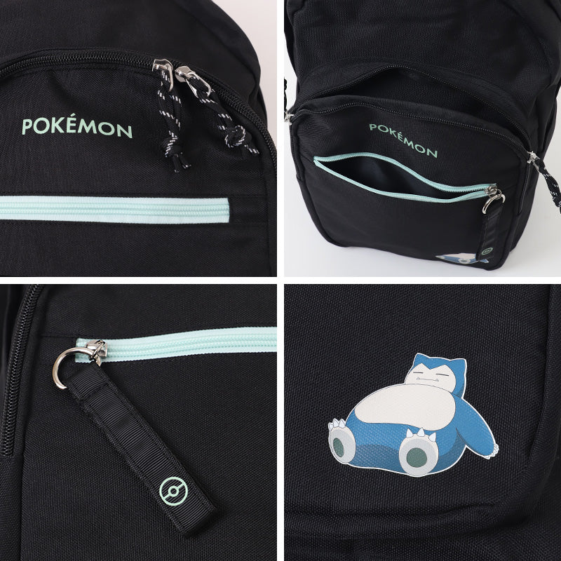 ポケモン リュック リュックサック 黒 ポケットモンスター ピカチュウ カビゴン デイバッグ 約28×43×16cm 子供 レディース メンズ キッズ 大人 シンプル 学童 塾 おしゃれ かわいい (送料無料)