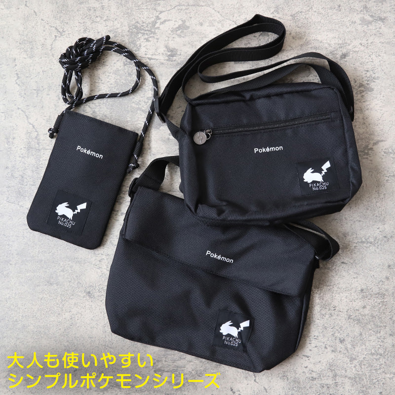 ショルダーバッグ ポケモン キッズ 子供 ショルダーバック 約22.5×18×7cm バッグ 斜めがけ 男の子 女の子 スマホポーチ ショルダー ショルダーポーチ おしゃれ かわいい 大人 黒 (在庫限り)