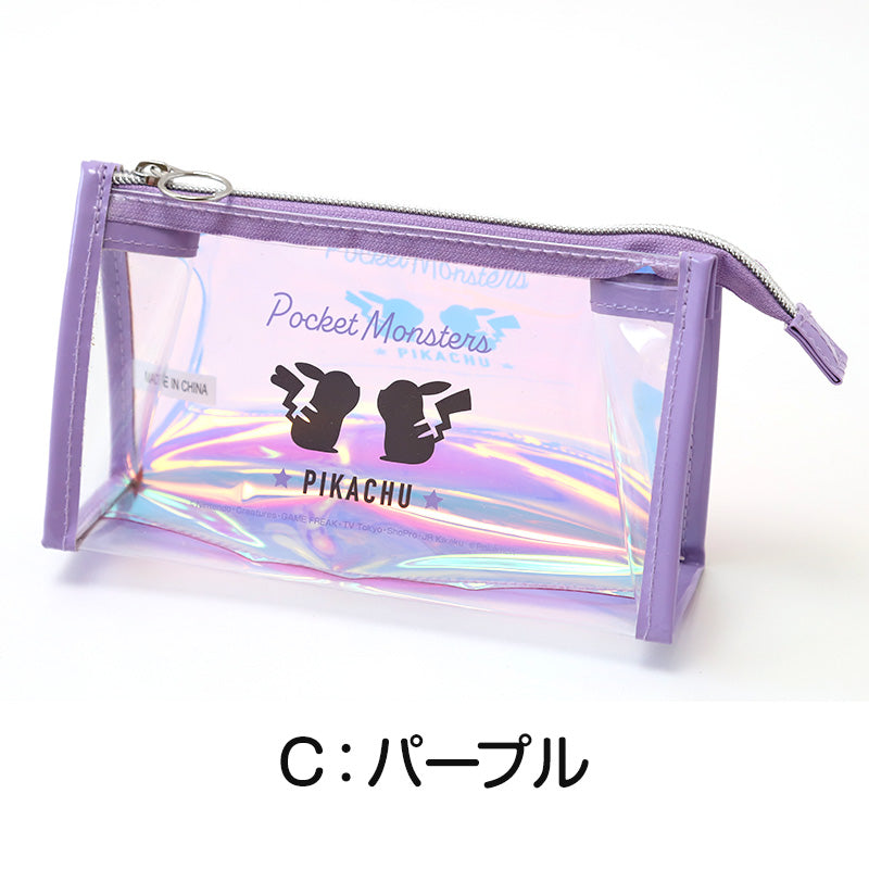 オーロラ ポーチ ポケモン キャラクター 透明 約190×120×60mm クリアポーチ 小物入れ ポーチ おしゃれ コスメ入れ 化粧ポーチ 自立 ペン入れ ペンケース 文房具 収納 持ち運び 男の子 女の子 プレゼント (在庫限り)
