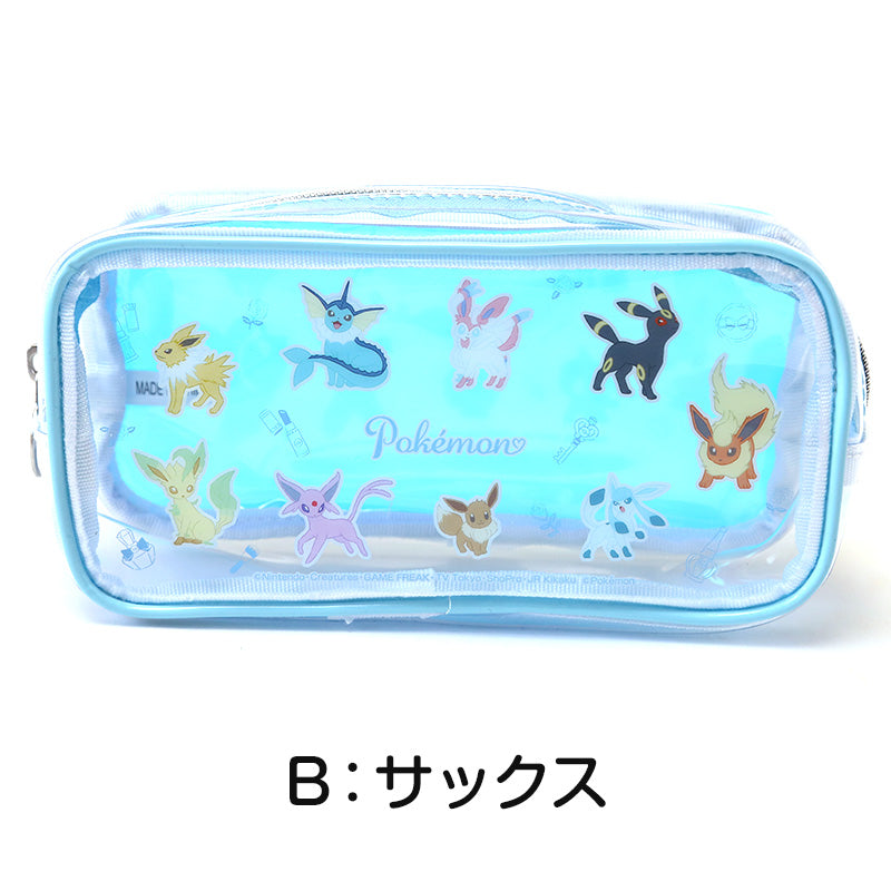 オーロラ スクエアポーチ ポケモン キャラクター 透明 約195×90×60mm クリアポーチ 小物入れ ポーチ おしゃれ コスメ入れ 化粧ポーチ 自立 ペン入れ ペンケース 文房具 収納 持ち運び 男の子 女の子 プレゼント (在庫限り)