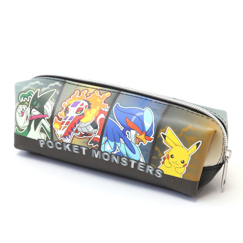 ペンケース スクエアポーチ ポケモン キャラクター 約185×60×55mm 小物入れ おしゃれ コスメ入れ 化粧ポーチ 自立 ペン入れ 文房具 ミニ財布 小銭入れ 収納 持ち運び 男の子 女の子 子供 キッズ