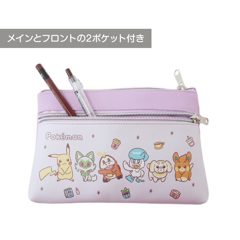 ポーチ フラットポーチ ポケモン キャラクター 約190×120×20mm 小物入れ ポーチ おしゃれ コスメ入れ 化粧ポーチ ペン入れ ペンケース 文房具 ミニ財布 小銭入れ 収納 持ち運び 男の子 女の子 プレゼント (在庫限り)
