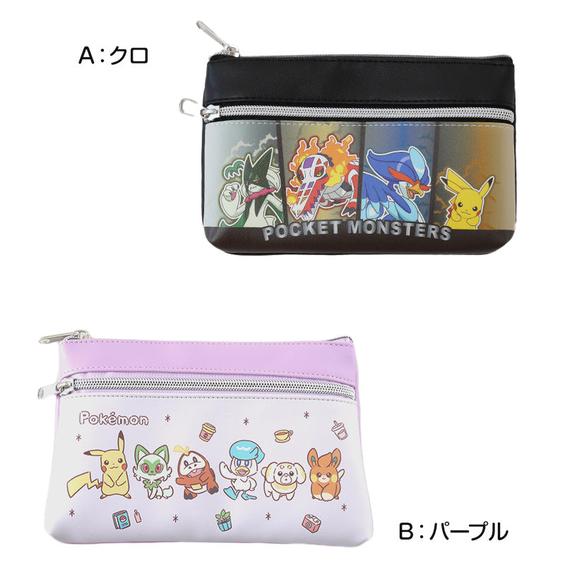 ポーチ フラットポーチ ポケモン キャラクター 約190×120×20mm 小物入れ ポーチ おしゃれ コスメ入れ 化粧ポーチ ペン入れ ペンケース 文房具 ミニ財布 小銭入れ 収納 持ち運び 男の子 女の子 プレゼント (在庫限り)