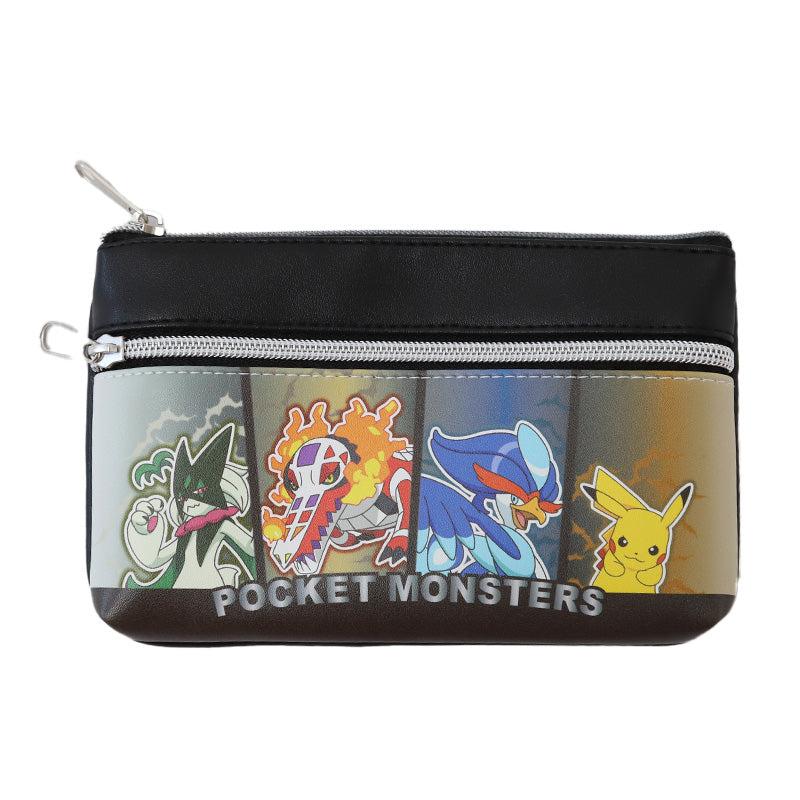 ポーチ フラットポーチ ポケモン キャラクター 約190×120×20mm 小物入れ ポーチ おしゃれ コスメ入れ 化粧ポーチ ペン入れ ペンケース 文房具 ミニ財布 小銭入れ 収納 持ち運び 男の子 女の子 プレゼント (在庫限り)