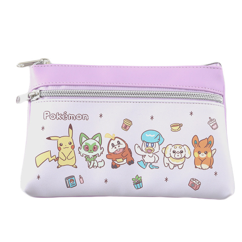 ペンケース ポケモン フラットポーチ 約190×120×20mm 小物入れ かわいい おしゃれ コスメ入れ 化粧ポーチ ペン入れ キャラクター ポケットモンスター 筆箱 男の子 女の子 子供 キッズ