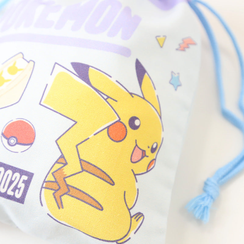 ポケモン コップ袋 巾着袋 巾着 小 給食袋 子供 入園準備 約18×22cm 男の子 女の子 小学校 保育園 コップ入れ はぶらし入れ スクール 入学準備 綿100 ポケットモンスター ピカチュウ