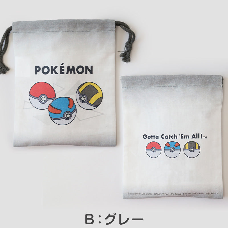 ポケモン コップ袋 巾着袋 巾着 小 給食袋 子供 入園準備 約18×22cm 男の子 女の子 小学校 保育園 コップ入れ はぶらし入れ スクール 入学準備 綿100 ポケットモンスター