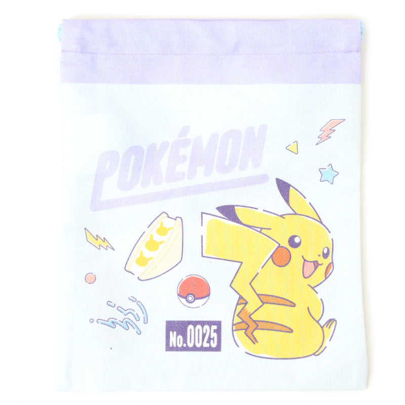 ポケモン コップ袋 巾着袋 巾着 小 給食袋 子供 入園準備 約18×22cm 男の子 女の子 小学校 保育園 コップ入れ はぶらし入れ スクール 入学準備 綿100 ポケットモンスター ピカチュウ
