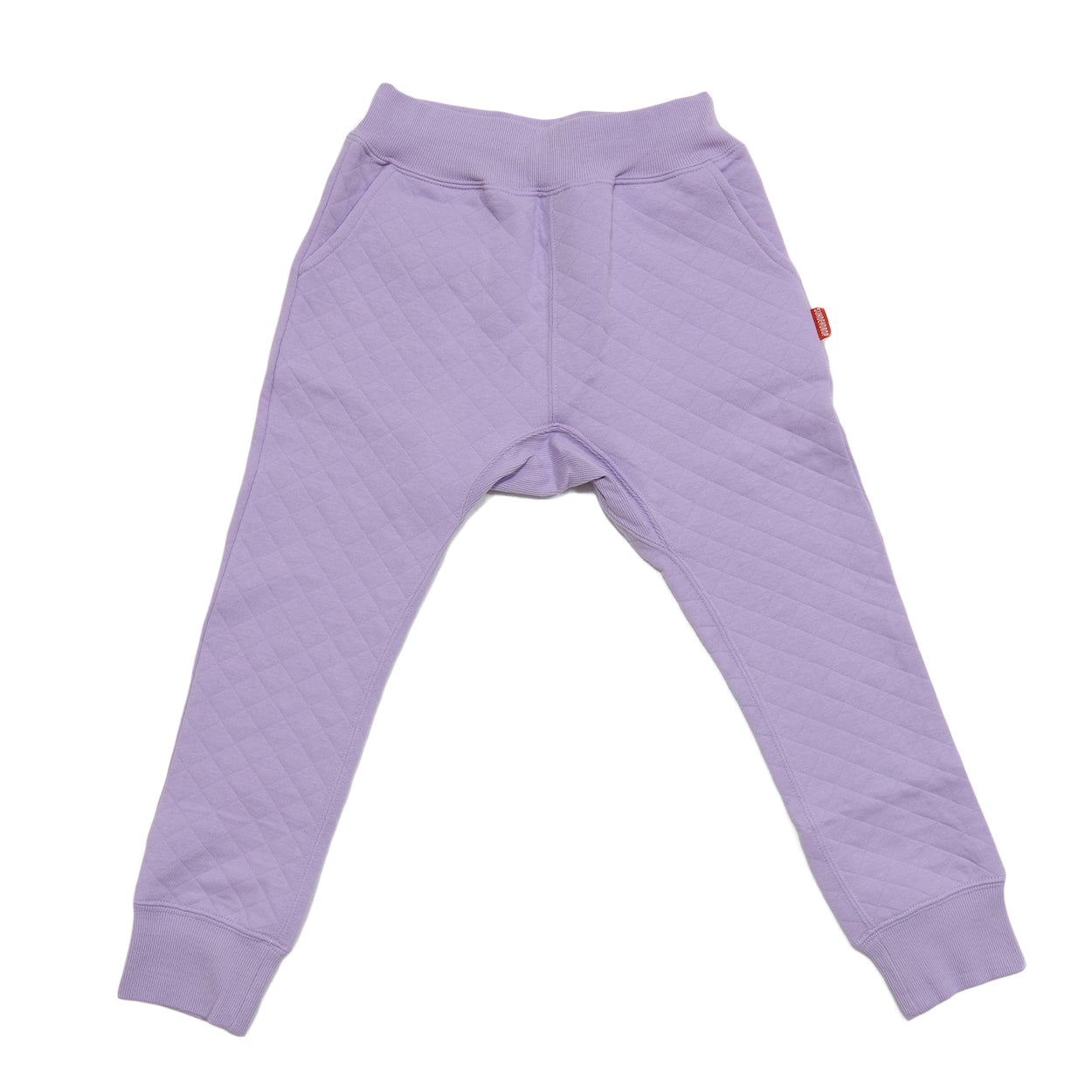 キッズ パンツ ジョガー ロング 保温 あったかい ニットキルト 綿素材 黒 紺色 トドラー 110~130cm (子供服 男の子 女の子 ズボン ボトムス あたたかい 暖かい ふんわり 綿混 秋 おでかけ 110 120 130) (在庫限り)