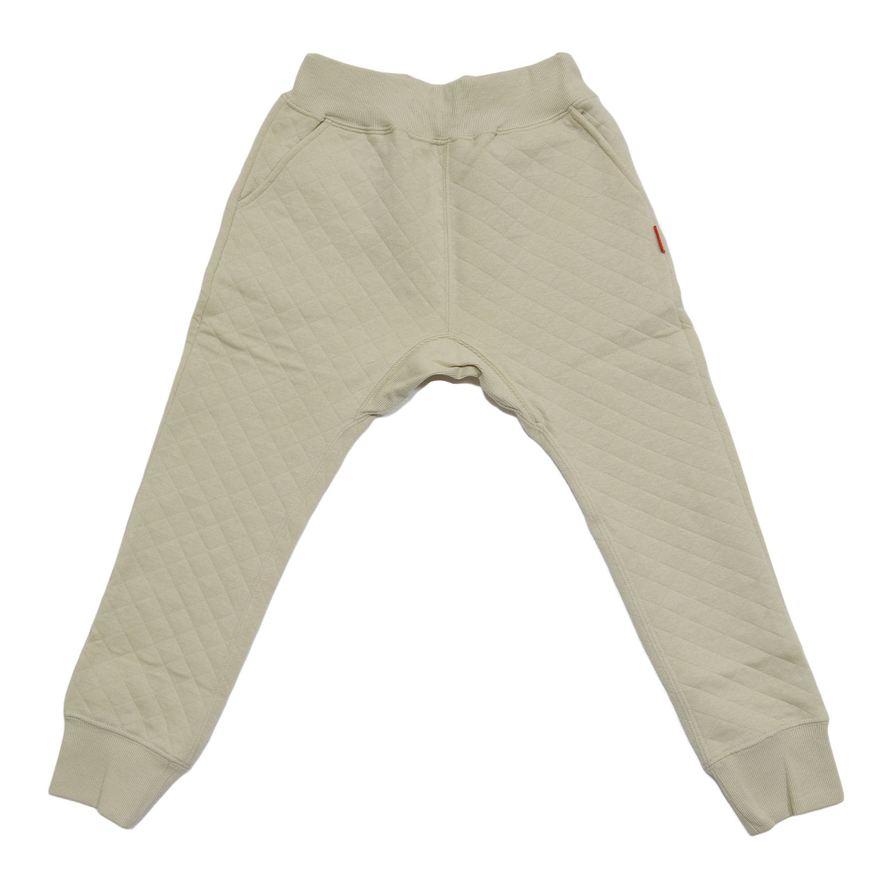 キッズ パンツ ジョガー ロング 保温 あったかい ニットキルト 綿素材 黒 紺色 トドラー 110~130cm (子供服 男の子 女の子 ズボン ボトムス あたたかい 暖かい ふんわり 綿混 秋 おでかけ 110 120 130) (在庫限り)