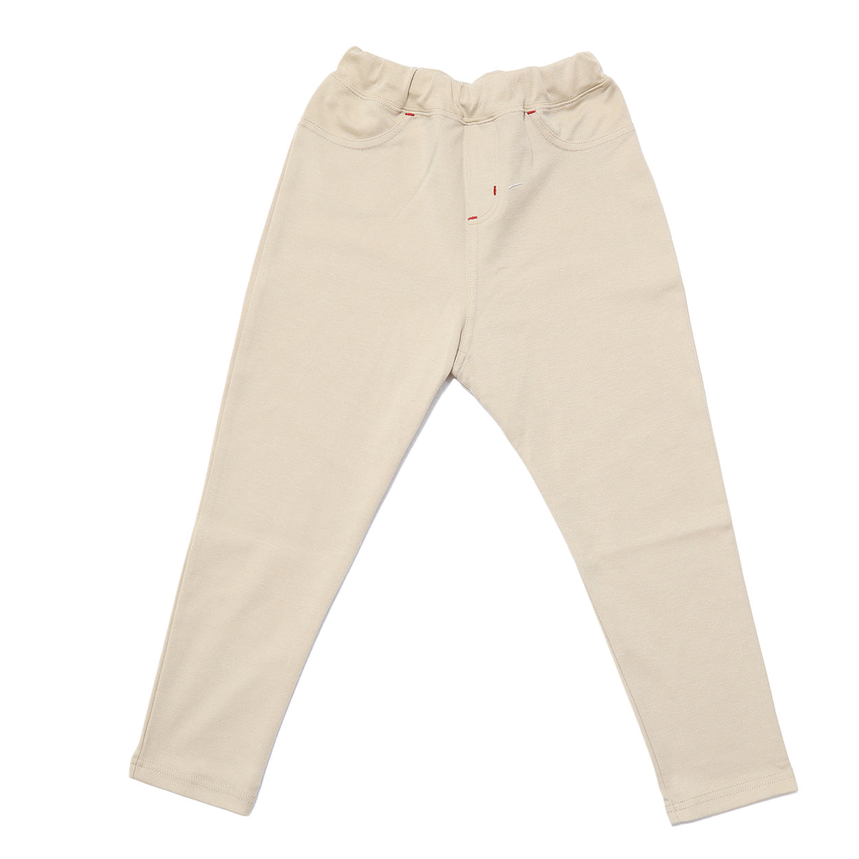 キッズ ストレッチパンツ ロング 無地 フィット のびる 動きやすい スキニー 綿素材 ジュニア 腰ゴム 110~130cm (子供服 男の子 女の子 ズボン ボトムス 伸縮性 伸び縮み 綿混 おでかけ 110 120 130) (在庫限り)