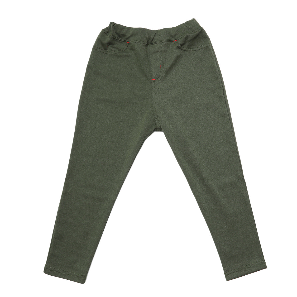 キッズ ストレッチパンツ ロング 無地 フィット のびる 動きやすい スキニー 綿素材 ジュニア 腰ゴム 110~130cm (子供服 男の子 女の子 ズボン ボトムス 伸縮性 伸び縮み 綿混 おでかけ 110 120 130) (在庫限り)